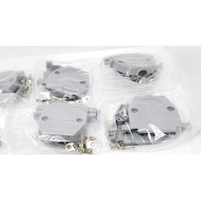 Pc Accessories - 10-Pack Grey Plastic Hoods for DB-25 Connectors, Short Screws, 25 Pins 10 Pack