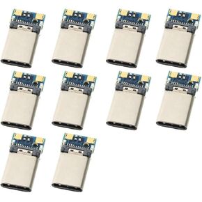 CY Connector 10pcs DIY 24pin USB 3.1 Type C USB-C Male Plug Connector SMT type with PC Board