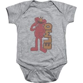 Popfunk Sesame Street Vintage Elmo Infant Baby Boys & Girls Onesie Snapsuit & Stickers
