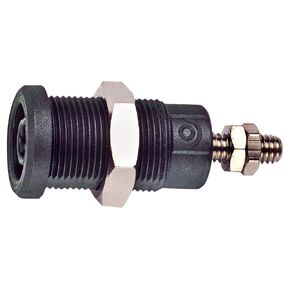 Pomona 72930-0 Panel Mt Iec 4 mm(0.16") Jack for Sheathed Plug, Hex Nut, (Black) (Pack of 10)