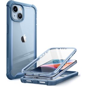 i-Blason Ares Rugged iPhone 14/13 Case 6.1" (2022/2021) - Clear Bumper, Dual Layer, Screen Protector, Azure