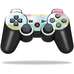 غلاف لاصق واقٍ من الفينيل متوافق مع جهاز Sony Playstation 3 PS3، غلاف لاصق لوحدة التحكم باللون الأبيض المائي