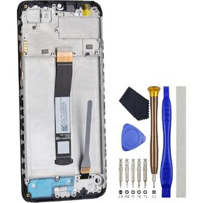 Full LCD Digitizer Screen with Frame for Xiaomi Redmi 10C 220333QAG 220333QBI 220333QNY 220333QL Display Touch Screen Replacement Black 6.71"