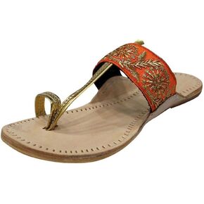 Indian Kolhapuri Sandals Flat Mojari Ethnic Chappal Kolhapuri Online Beaded Shoes