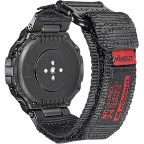 SMITHA Watch Bands Compatible with Huami Amazfit T-Rex/T-Rex 2/T-Rex Pro/T-Rex Ultra, Rugged Nylon Sports Strap With Woven Loop Design