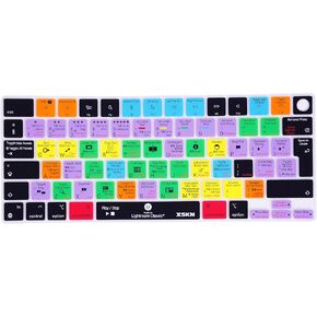 XSKN Lightroom Classic Shortcuts EU Version Silicone Keyboard Cover Skin for 2022 2023 2024 Apple M2 M3 Chip MacBook Air 13.6 inch (A2681 A3113) 15.3 inch (A2941 A3114) with Touch ID
