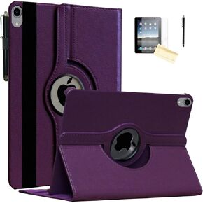 حافظة لجهاز iPad 2022 الجيل العاشر مقاس 10.9 بوصة، غطاء دوار مغناطيسي ذكي للاستيقاظ/النوم التلقائي للطراز A2696 A2757 A2777 (أرجواني)
