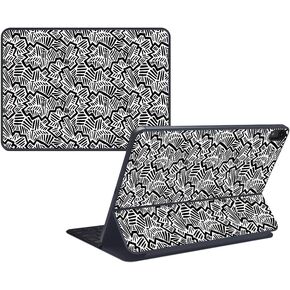 MightySkins Skin Compatible with Apple iPad Pro Smart Keyboard 11" (2018) - Abstract Black - Protective, Durable, and Unique Vinyl Decal wrap Cover - Easy to Apply, Remove - Made in The USA
