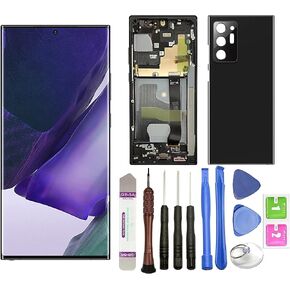 LCD Screen Replacement for Samsung Galaxy Note20 Ultra 5G SM-N986 N986B N986U 6.9 inch Mobile Phone Touch Screen Display Assembly (with Frame) + Tools by R RONPHONE (Black)