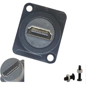 HDMI D Panel Mount Connector Extender Socket Series D-Type HDMI Coupler Female to Female Adapter Converter Pass Through 3D&4K Connector with Screws