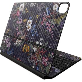 Carbon Fiber Skin Compatible with Apple Magic Keyboard for iPad Air 13-inch (M2) 2024 - Midnight Blossom - Premium 3M Vinyl Protective Decal Cover - Easy to Apply | Crafted in The USA by MightySkins