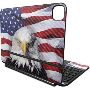 Carbon Fiber Skin Compatible with Apple Magic Keyboard for iPad Pro 11‑inch (M4) 2024 - America Strong - Premium 3M Vinyl Protective Decal Cover - Easy to Apply | Crafted in The USA by MightySkins
