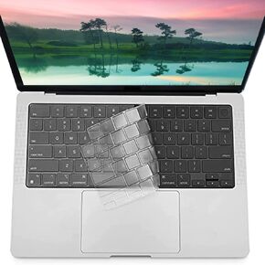 Keyboard Cover Ultra Thin for MacBook Air 13.6 inch M2 A2681 2022 & MacBook Pro 14/16 inch M1 Pro/Max A2442/A2485 2021, Waterproof TPU Protective Skin, Transparent