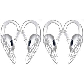 4 Pack Earhooks Compatible with Apple AirPods Pro,Anti Slip Anti Drop Ear Hooks, Multi-Angle Adjustment Accessories,2 Pairs(4PCS),Great for Gym and Sport, Transparent