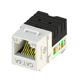 UL Listed 25 Pack RJ45 Cat 6A Cat6A Slim Profile 90 Degree UTP Unshielded Keystone Jack in color White
