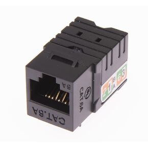 25 حزمة RJ45 Cat 6A Cat6A مدرجة في قائمة UL، مقبس كيستون غير محمي 90 درجة UTP باللون الأبيض