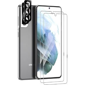 [2+2 Pack] Samsung Galaxy S20 Screen Protector with Camera Lens Protector, [9H Tempered Glass] [Fingerprint Unlock Support] [3D Curved] Glass Screen Protector for Samsung Galaxy S20 5G (6.5 Inch)…