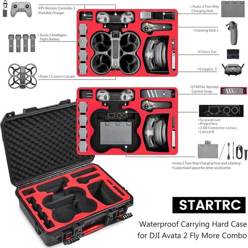 Avata 2 Case, Waterproof Hard Carrying Case for DJI Avata 2 Drone with DJI Goggles 3/FPV Remote Controller 3/RC Motion 3,Battery Charging Hub Accessories in Saudi Arabia