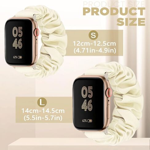 أربطة Scrunchies متوافقة مع IWatch Bands 38 مم 40 مم 41 مم 42 مم 44 مم 45 مم، حزام بديل رياضي مرن مسامي لسلسلة ساعات Apple SE/8/7/6/5/4/3/2/1 للنساء والرجال in Saudi Arabia
