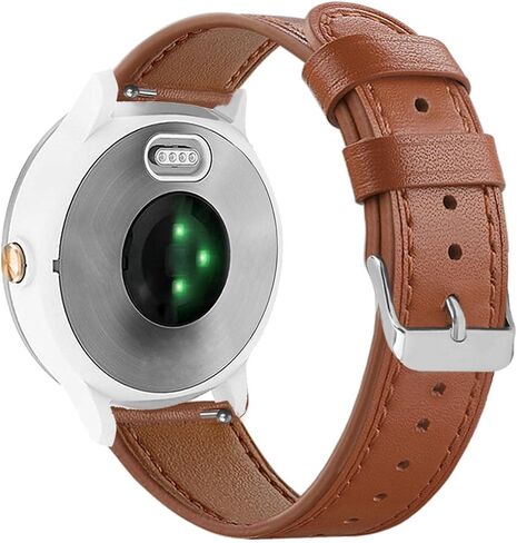 Abanen for Garmin Vivoactive 3/ Venu Sq/Venu 2 Plus Watch Band,20mm Genuine Leather Quick Release Wristband Strap for Garmin Vivomove Sport,Forerunner 158/645/245 in Saudi Arabia