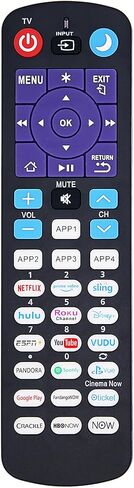 جهاز تحكم عن بعد عالمي بديل جديد لجميع أجهزة تلفزيون Roku ومشغلات Roku، متوافق مع أجهزة تلفزيون TCL/Hisense/Hitachi/Haier/RCA/Philips/LG/Element/Sanyo ROKU in Kuwait