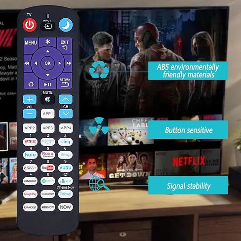 جهاز تحكم عن بعد عالمي بديل جديد لجميع أجهزة تلفزيون Roku ومشغلات Roku، متوافق مع أجهزة تلفزيون TCL/Hisense/Hitachi/Haier/RCA/Philips/LG/Element/Sanyo ROKU in Kuwait