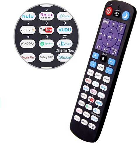 جهاز تحكم عن بعد عالمي بديل جديد لجميع أجهزة تلفزيون Roku ومشغلات Roku، متوافق مع أجهزة تلفزيون TCL/Hisense/Hitachi/Haier/RCA/Philips/LG/Element/Sanyo ROKU in Kuwait