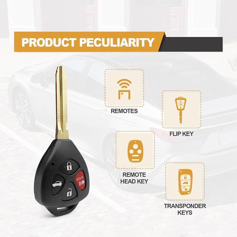 مفتاح تشغيل السيارة بدون مفتاح للتحكم عن بعد يناسب Toyota 2007-2011 Camry، 2008-2013 Avalon، 2008-2013 Corolla، 2009-2014 Venza OEM# HYQ12BBY، GQ4-29T in Saudi Arabia