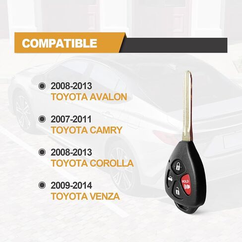 مفتاح تشغيل السيارة بدون مفتاح للتحكم عن بعد يناسب Toyota 2007-2011 Camry، 2008-2013 Avalon، 2008-2013 Corolla، 2009-2014 Venza OEM# HYQ12BBY، GQ4-29T in Saudi Arabia