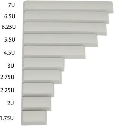 XDA Profile Convex Spacebar Light Grey 1.75u 2u 2.25u 2.75u 3u 4.5u 5.5u 6.25u 6.5u 7u Blank Keycaps for GH60 60percent Filco K70 K95 (1 pcs, 1.75u) in Saudi Arabia