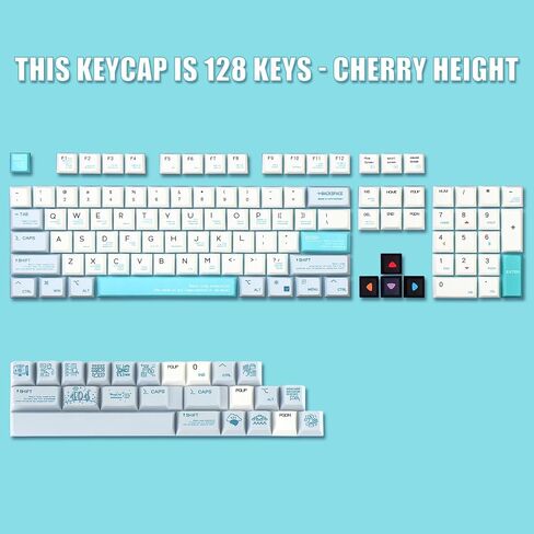 YIMAGUJRX PBT Keycaps 128 Keys Blue 996 Style Keycaps DYE-Sub Cherry Profile Keycaps,Custom Keycaps Set for Mechanical Keyboard in Saudi Arabia