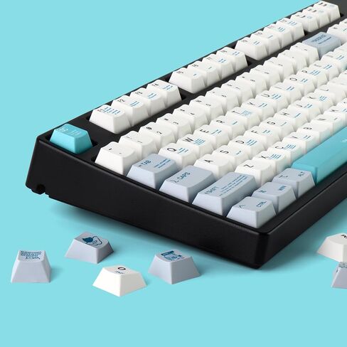 YIMAGUJRX PBT Keycaps 128 Keys Blue 996 Style Keycaps DYE-Sub Cherry Profile Keycaps,Custom Keycaps Set for Mechanical Keyboard in Saudi Arabia