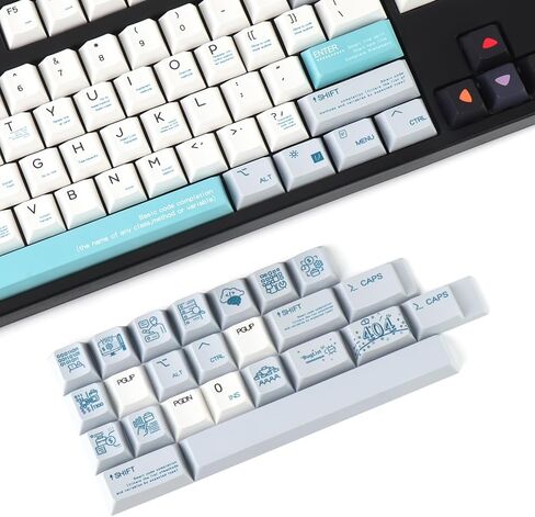 YIMAGUJRX PBT Keycaps 128 Keys Blue 996 Style Keycaps DYE-Sub Cherry Profile Keycaps,Custom Keycaps Set for Mechanical Keyboard in Saudi Arabia