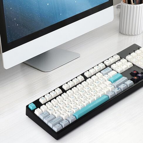 YIMAGUJRX PBT Keycaps 128 Keys Blue 996 Style Keycaps DYE-Sub Cherry Profile Keycaps,Custom Keycaps Set for Mechanical Keyboard in Saudi Arabia