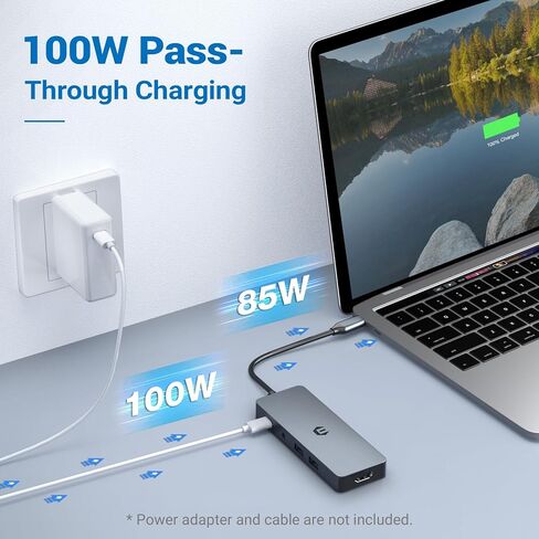 USB C Hub Adapter - 10 in 1 Dual Display Multiport Adapter with 4K HDMI, USB C Dock for Type C Laptop and Tablet, Dongle (PD Charging Port,USB 3.0 5Gbps,SD/TF Card Reader) in Saudi Arabia