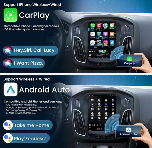 Android 13 (4+32GB) Car Radio for Ford Focus 2012-2018 with Wireless Caplay Android Auto,10.4inch OLED Touchscreen T-Style GPS FM DSP WiFi 1080P Camera in Saudi Arabia