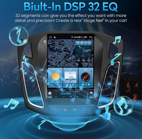 Android 13 (4+32GB) Car Radio for Ford Focus 2012-2018 with Wireless Caplay Android Auto,10.4inch OLED Touchscreen T-Style GPS FM DSP WiFi 1080P Camera in Saudi Arabia