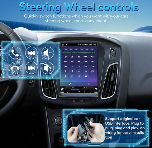 Android 13 (4+32GB) Car Radio for Ford Focus 2012-2018 with Wireless Caplay Android Auto,10.4inch OLED Touchscreen T-Style GPS FM DSP WiFi 1080P Camera in Saudi Arabia