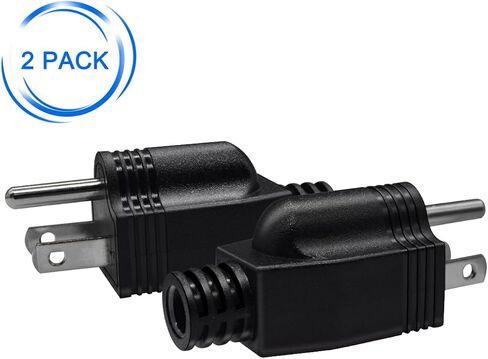 2 pcs NEMA 5-15P Straight Blade Replacement Plug Connector, Male Extension Cord Ends, 15 Amp, 125 Volt,3 Wire Grounding,American Standard 3-pin Plug (White -2PCS) in Saudi Arabia
