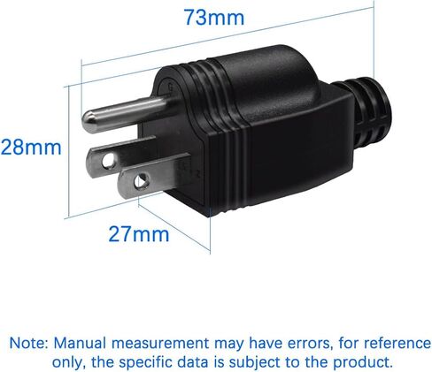 2 pcs NEMA 5-15P Straight Blade Replacement Plug Connector, Male Extension Cord Ends, 15 Amp, 125 Volt,3 Wire Grounding,American Standard 3-pin Plug (White -2PCS) in Saudi Arabia