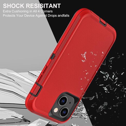 for iPhone 13 Mini Case, Military Grade 3 in 1 Heavy Duty Shockproof/Drop Proof/Dust Proof Case with 2Pcs Tempered Glass Screen Protector (Aqua Blue/Pink) in Saudi Arabia