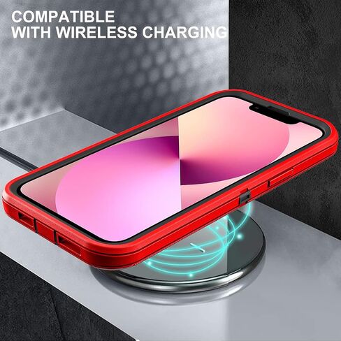 for iPhone 13 Mini Case, Military Grade 3 in 1 Heavy Duty Shockproof/Drop Proof/Dust Proof Case with 2Pcs Tempered Glass Screen Protector (Aqua Blue/Pink) in Saudi Arabia