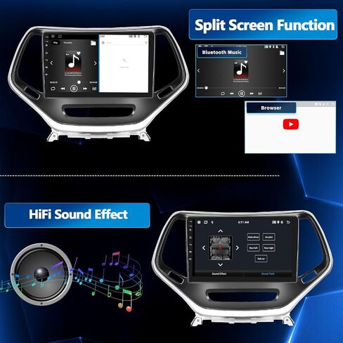 8Core 4+64G Android 13 Car Stereo for Jeep Cherokee 2013-2018 with Wireless Apple Carplay Android Auto,10.1 inch Touchscreen Car Radio with WiFi GPS Navigation Bluetooth FM/RDS Radio SWC+Backup Camera in Saudi Arabia