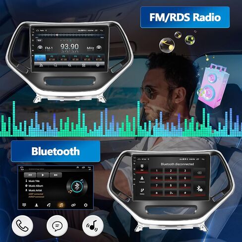 8Core 4+64G Android 13 Car Stereo for Jeep Cherokee 2013-2018 with Wireless Apple Carplay Android Auto,10.1 inch Touchscreen Car Radio with WiFi GPS Navigation Bluetooth FM/RDS Radio SWC+Backup Camera in Saudi Arabia