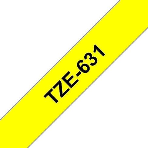 شريط Brother أصلي P-Touch، شريط TZe-6312Pk مقاس 1⁄2 بوصة (12 مم) شريط P-Touch مصفح، أسود على أصفر مثالي للاستخدام الداخلي أو الخارجي، مقاوم للماء، 26.2 قدم (8 متر) in Saudi Arabia