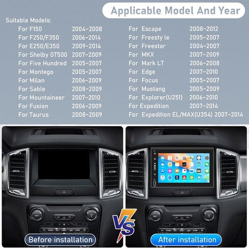 ستيريو سيارة Android 13 لسيارة Ford F150 F250 F350 Fusion Edge Explorer Taurus Freestar مع وصلة مرآة، راديو سيارة بشاشة لمس 7 بوصة مع واي فاي، ملاحة GPS، بلوتوث/FM، SWC+AHD كاميرا احتياطية [1G+32G] in Saudi Arabia