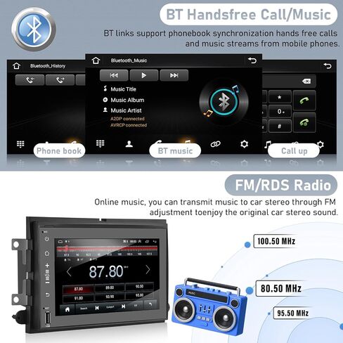 ستيريو سيارة Android 13 لسيارة Ford F150 F250 F350 Fusion Edge Explorer Taurus Freestar مع وصلة مرآة، راديو سيارة بشاشة لمس 7 بوصة مع واي فاي، ملاحة GPS، بلوتوث/FM، SWC+AHD كاميرا احتياطية [1G+32G] in Saudi Arabia