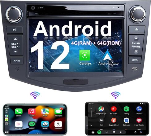 ملاحة GPS للوسائط المتعددة للسيارة Toyota RAV4 2006-2012 Double Din Android 12 راديو تلقائي ستيريو CarPlay يدعم فيديو 4K (راديو) (مشغل DVD، 7 بوصة، ثماني النواة 4 جيجابايت رام 64 جيجابايت روم) in Saudi Arabia
