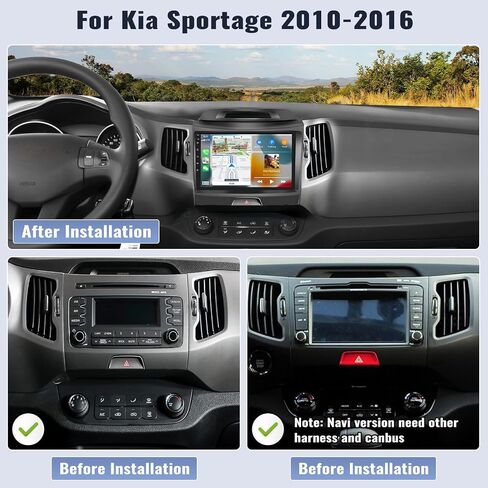 راديو سيارة SIXWIN 2G+64G Android 13 لسيارة Kia Sportage 2010-2016 شاشة لمس 9 بوصة مع CarPlay Android Auto Mirror Link Bluetooth FM GPS Navigation HiFi WiFi SWC كاميرا احتياطية in Saudi Arabia