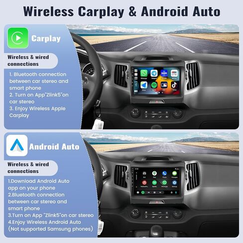 راديو سيارة SIXWIN 2G+64G Android 13 لسيارة Kia Sportage 2010-2016 شاشة لمس 9 بوصة مع CarPlay Android Auto Mirror Link Bluetooth FM GPS Navigation HiFi WiFi SWC كاميرا احتياطية in Saudi Arabia